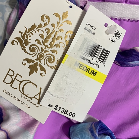 NWT BECCA BY REBECCA VIRTUE Skylar Plunge One Piece Swimsuit - Picture 13 of 13